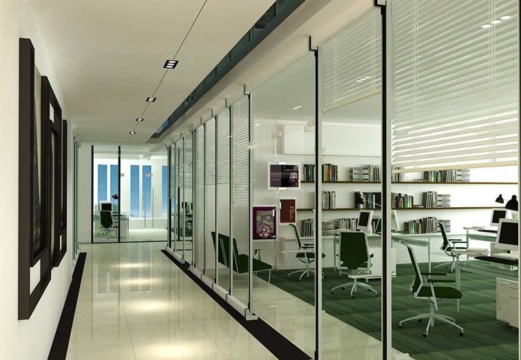 上榜设计：办公室装修设计办公室玻璃隔断的妙用 